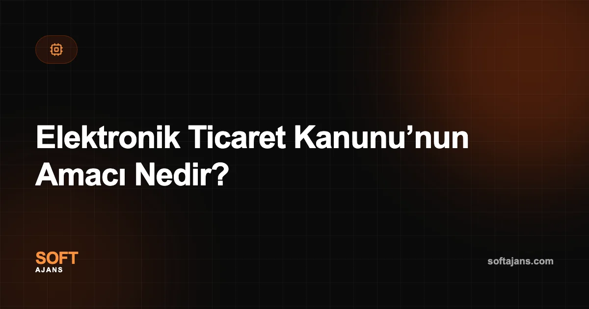 Elektronik Ticaret Kanunu’nun Amacı Nedir?