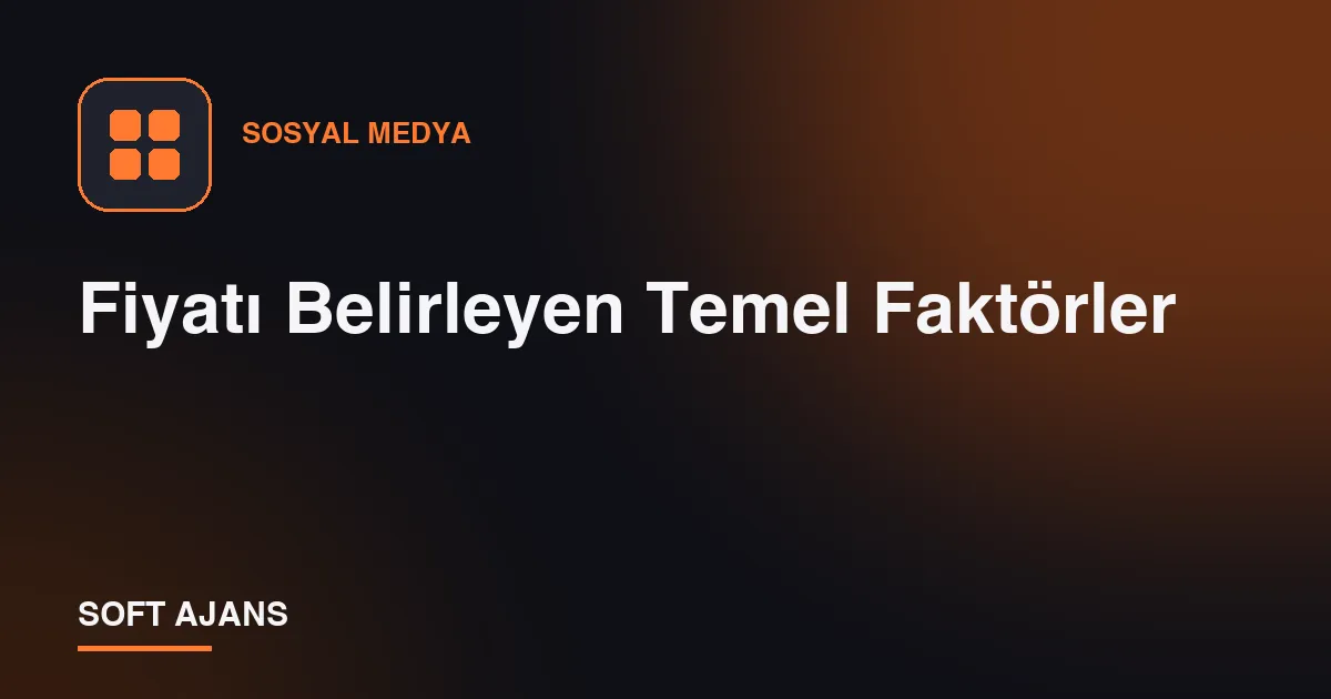 Fiyatı Belirleyen Temel Faktörler